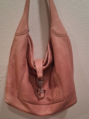 Dooney And Bourke Leather Hobo Shoulder Bag in Peach And Wristlet
